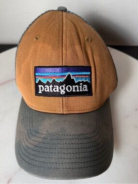 PATAGONIA LARGE LOGO Hat Cap Snap Back mesh One Size